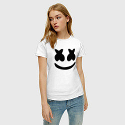 Футболка хлопковая женская Marshmello, цвет: белый — фото 2
