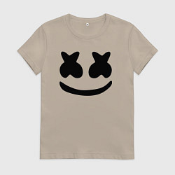Футболка хлопковая женская Marshmello, цвет: миндальный
