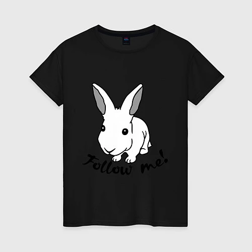 Женская футболка Rabbit: follow me / Черный – фото 1