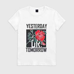 Футболка хлопковая женская Yesterday or Tomorrow, цвет: белый
