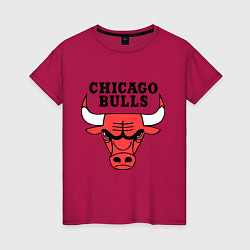 Футболка хлопковая женская Chicago Bulls, цвет: маджента