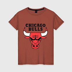 Футболка хлопковая женская Chicago Bulls, цвет: кирпичный