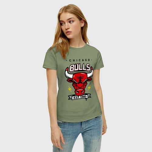 Женская футболка Chicago Bulls est. 1966 / Авокадо – фото 3