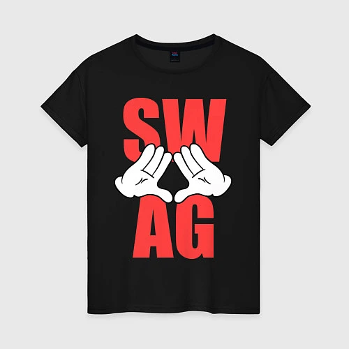 Женская футболка SWAG Hands / Черный – фото 1