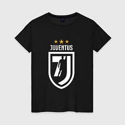 Футболка хлопковая женская Juventus 7J, цвет: черный