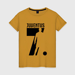 Футболка хлопковая женская Juventus: Ronaldo 7, цвет: горчичный