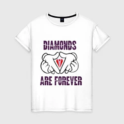 Футболка хлопковая женская Diamonds are forever, цвет: белый