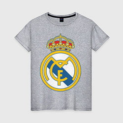 Футболка хлопковая женская Real Madrid FC, цвет: меланж