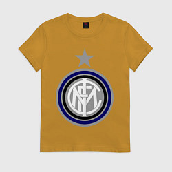 Футболка хлопковая женская Inter FC, цвет: горчичный