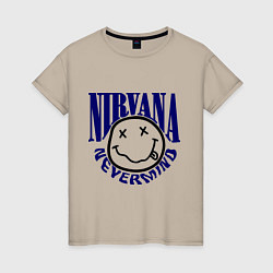 Футболка хлопковая женская Nevermind Nirvana, цвет: миндальный