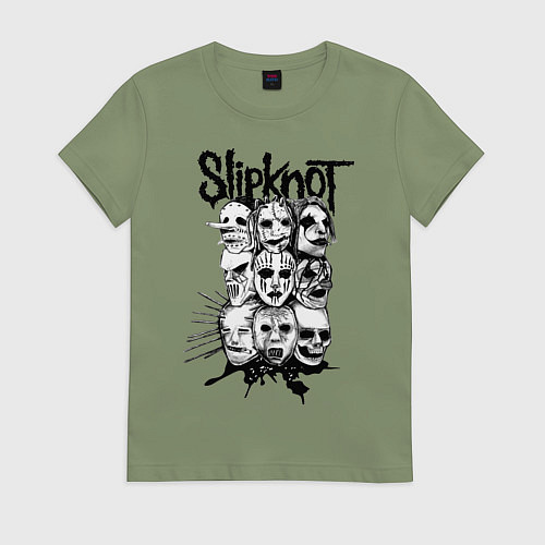 Женская футболка Slipknot Faces / Авокадо – фото 1