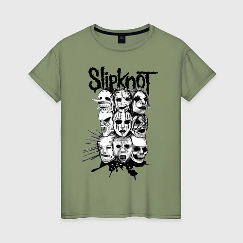 Женская футболка Slipknot Faces / Авокадо – фото 1