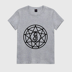 Футболка хлопковая женская Slipknot Pentagram, цвет: меланж