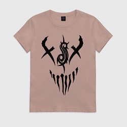 Футболка хлопковая женская Slipknot Demon, цвет: пыльно-розовый