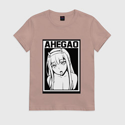 Футболка хлопковая женская AHEGAO, цвет: пыльно-розовый