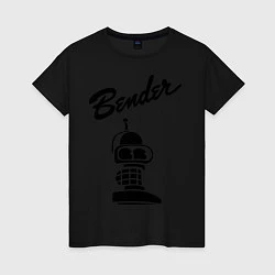 Футболка хлопковая женская Bender monochrome, цвет: черный