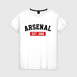 Футболка хлопковая женская FC Arsenal Est. 1886, цвет: белый