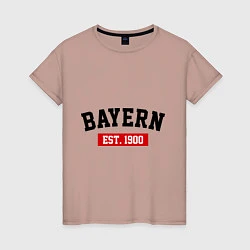 Футболка хлопковая женская FC Bayern Est. 1900, цвет: пыльно-розовый