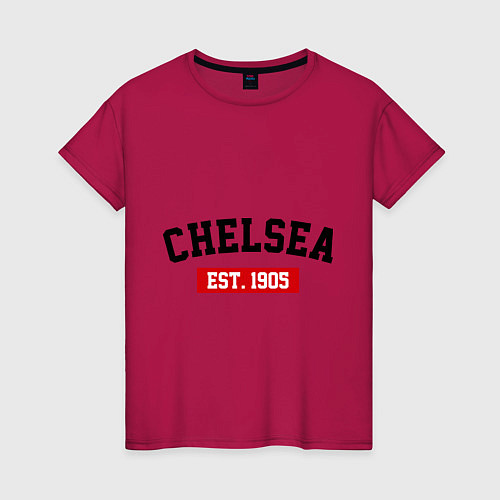 Женская футболка FC Chelsea Est. 1905 / Маджента – фото 1