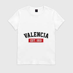 Футболка хлопковая женская FC Valencia Est. 1919, цвет: белый