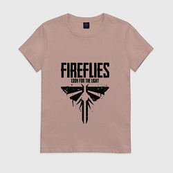 Футболка хлопковая женская Fireflies: Look for the Light, цвет: пыльно-розовый