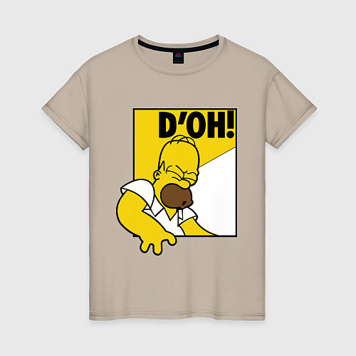 Женская футболка Homer D'OH! / Миндальный – фото 1
