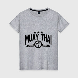 Футболка хлопковая женская Muay thai boxing, цвет: меланж