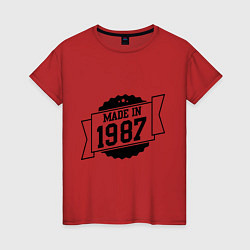 Футболка хлопковая женская Made in 1987, цвет: красный
