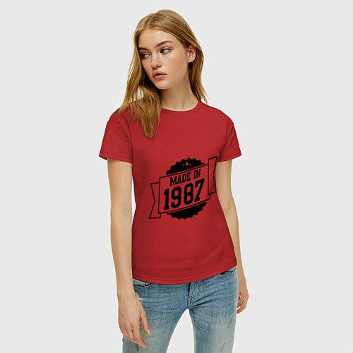 Женская футболка Made in 1987 / Красный – фото 3