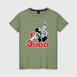 Футболка хлопковая женская Judo Master, цвет: авокадо