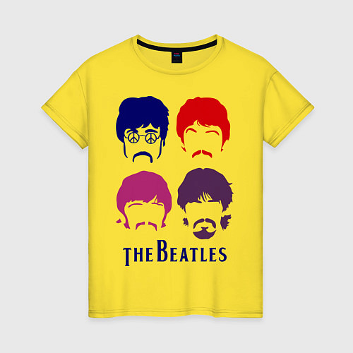 Женская футболка The Beatles faces / Желтый – фото 1