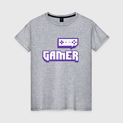 Футболка хлопковая женская Twitch Gamer, цвет: меланж