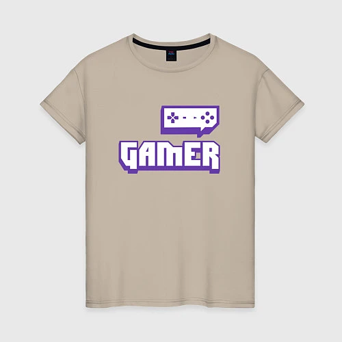 Женская футболка Twitch Gamer / Миндальный – фото 1