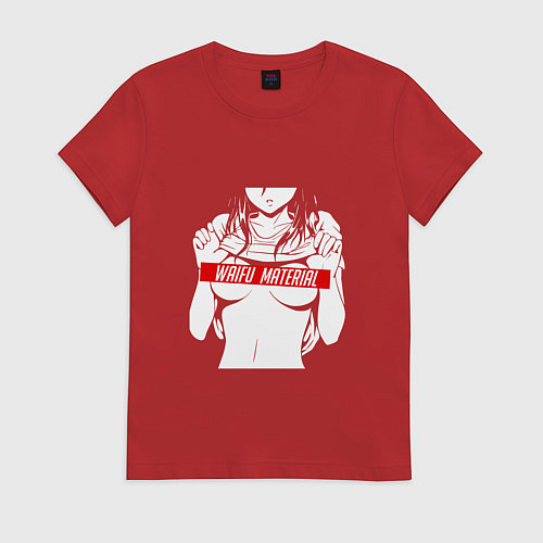 Женская футболка WAIFU MATERIAL / Красный – фото 1