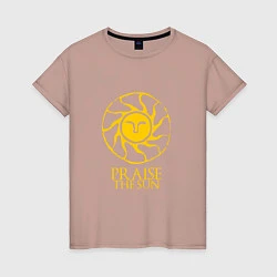 Футболка хлопковая женская Praise The Sun, цвет: пыльно-розовый