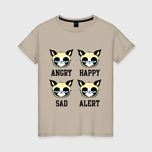 Женская футболка Mood Cat / Миндальный – фото 1