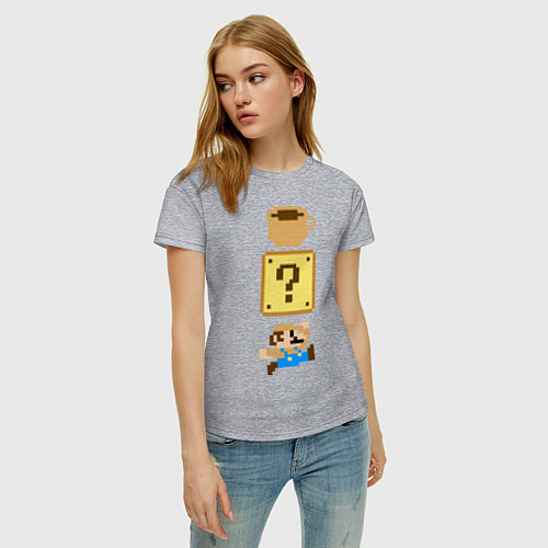 Женская футболка Любитель кофе Марио / Меланж – фото 3