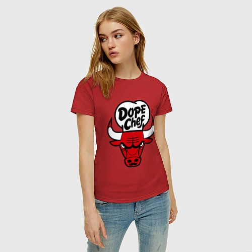 Женская футболка Chicago Dope Chef / Красный – фото 3