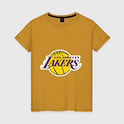 Футболка хлопковая женская LA Lakers, цвет: горчичный