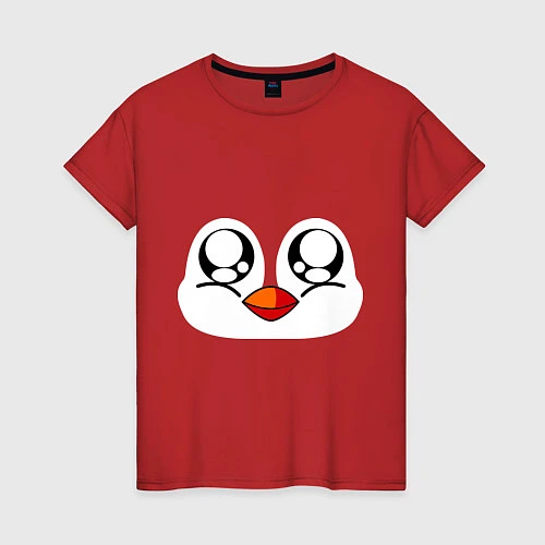 Женская футболка Морда пингвина / Красный – фото 1