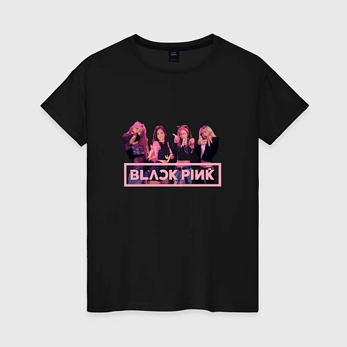 Женская футболка Black Pink Band / Черный – фото 1