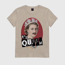 Футболка хлопковая женская The Queen, цвет: миндальный