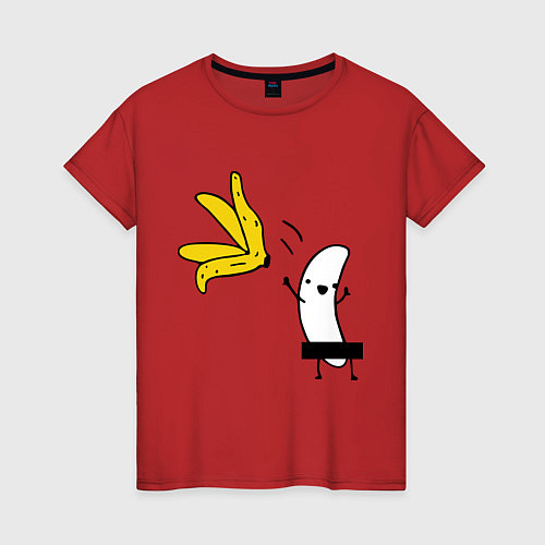 Женская футболка Банан стриптизер / Красный – фото 1