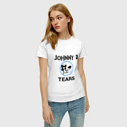 Футболка хлопковая женская HU: Johnny 3 Tears, цвет: белый — фото 2