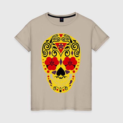 Женская футболка Flower Skull / Миндальный – фото 1