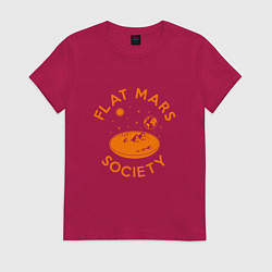 Футболка хлопковая женская Flat Mars Society, цвет: маджента