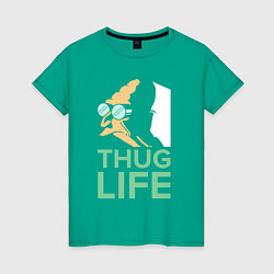 Футболка хлопковая женская Zoidberg: Thug Life, цвет: зеленый