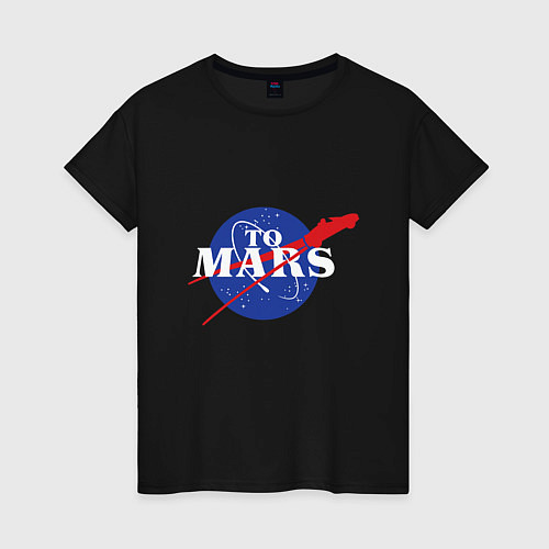 Женская футболка На Марс / Черный – фото 1
