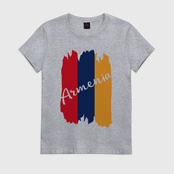 Футболка хлопковая женская Armenia in my heart, цвет: меланж