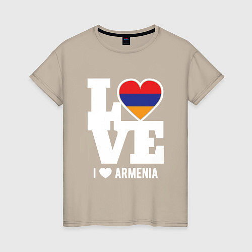 Женская футболка Love Armenia / Миндальный – фото 1